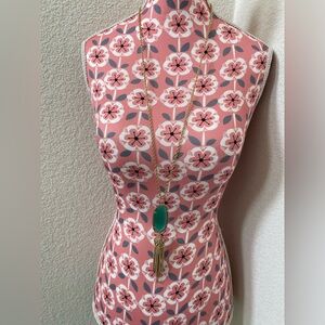 Kendra Scott Gold Necklace with Green Pendant